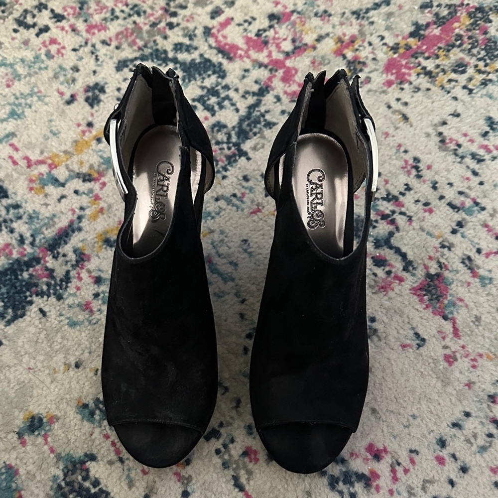 Carlos by Carlos Santana Black Open-Toe Heels